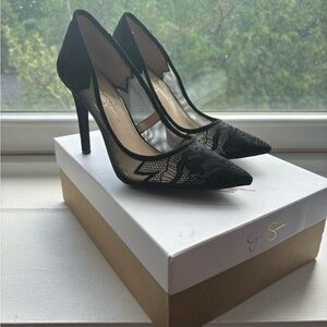 Black lace stiletto pumps - Jessica Simpson